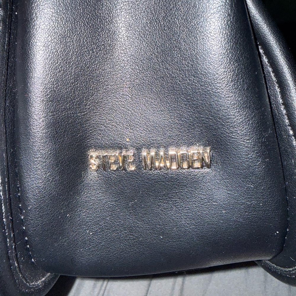 Steve Madden Midnight Black Leather Handbag